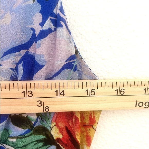 Yumi Kim Revolve Jasmine Silk Maxi Dress Floral Slit Blue Wedding Size Small - Picture 12 of 13